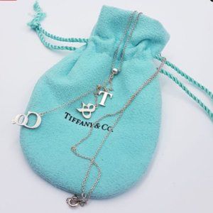 Tiffany & Co Silver "T & Co" Drop Letters Necklace